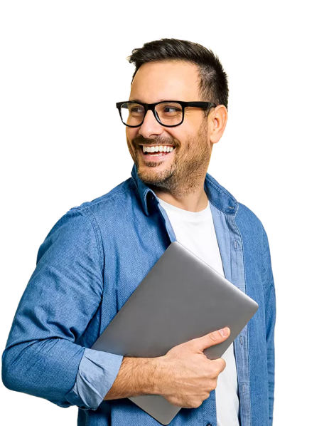 Business professional with laptop