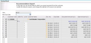 SAP Business One Dunning Recommendation Report