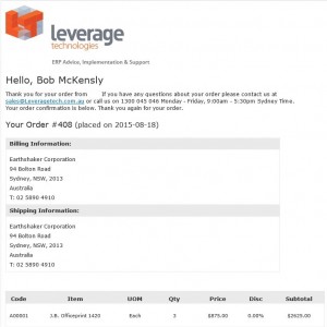 SAP Business One customer order notifications – helping improve customer service