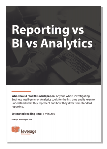 Reporting vs BI vs Analytics