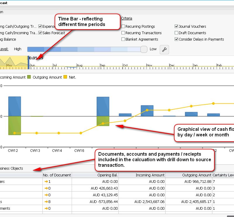 SAP Business One HANA Cash Flow Forecast – keeping track of your most important asset – CASH