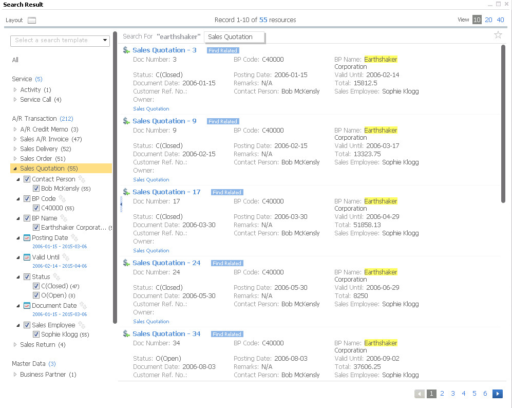 Hana_Enterprise search
