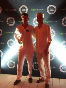 Leverage Technologies Managing Director Brett Mundell and Executive Vice President at Sage Asia Pacific Kerry Agiasotis at the 2017 Sage CEO Circle in Mexico