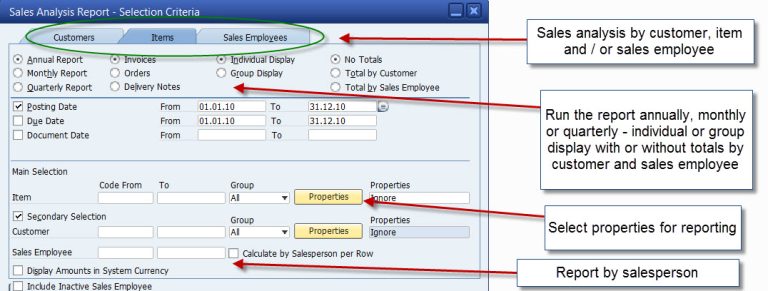 Reporting for SAP Business One – what standard reports are available?