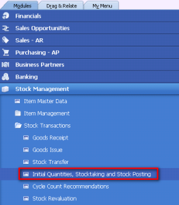 SAP Business One Stock Take