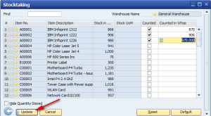 SAP Business One Stock Take