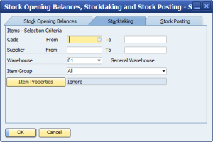 SAP Business One Stock Take