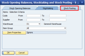 SAP Business One Stock Take