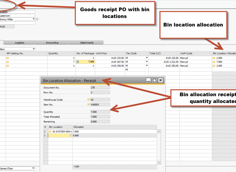 SAP Business One Version 9 – warehousing – Bin Locations / Multiple Bins