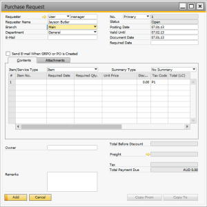 SAP Business One Version 9