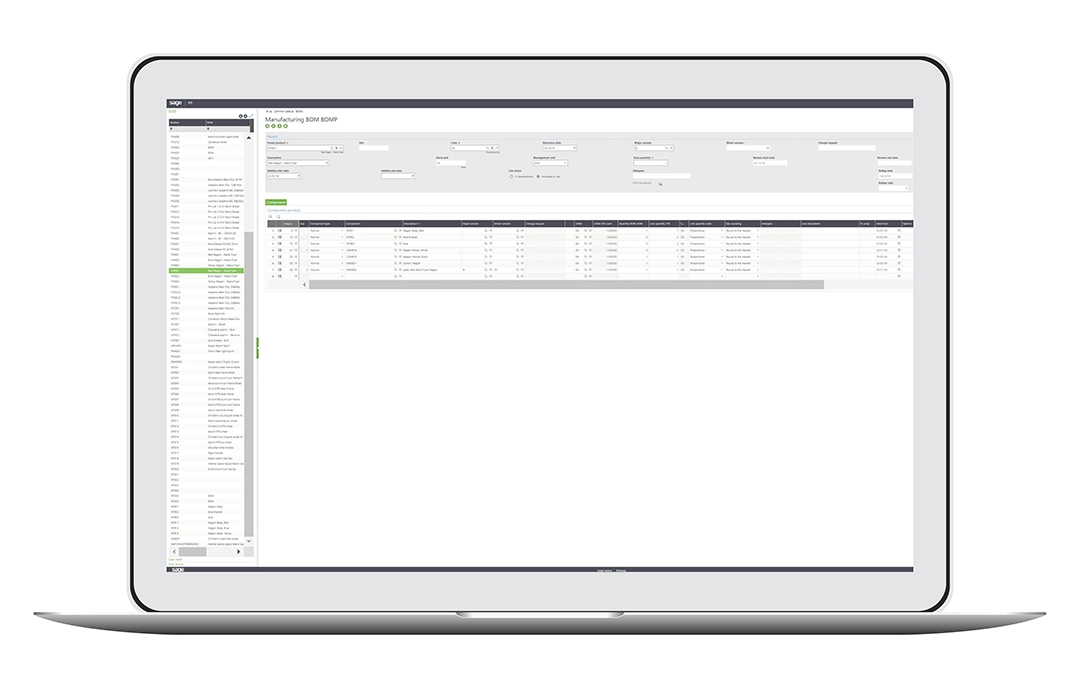 Discrete Manufacturing ERP Software Sage X3 Interface