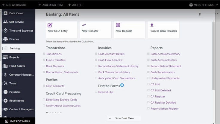 Customising MYOB Acumatica workspace