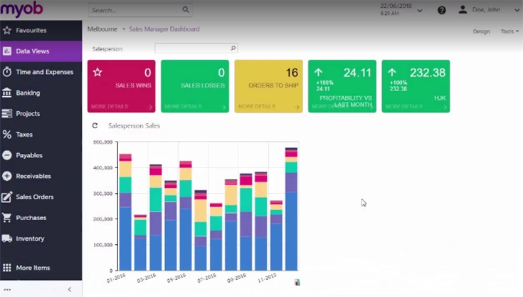 MYOB Acumatica workspace for users