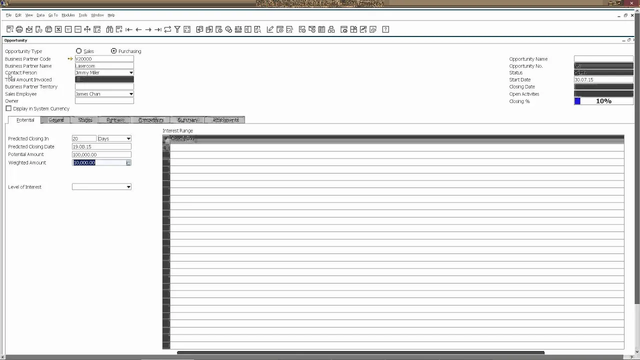 Purchase opportunity management
