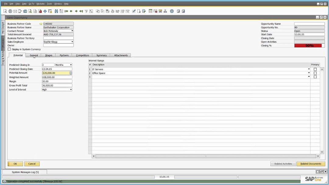 Sales opportunities and CRM